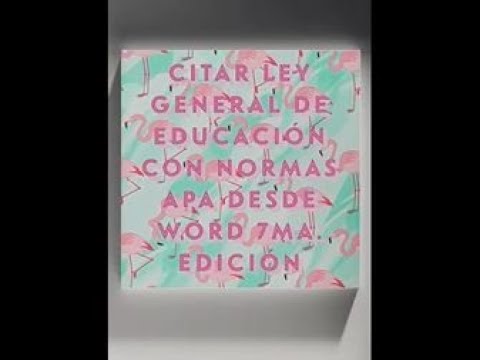 Cómo citar la Ley General de Educación