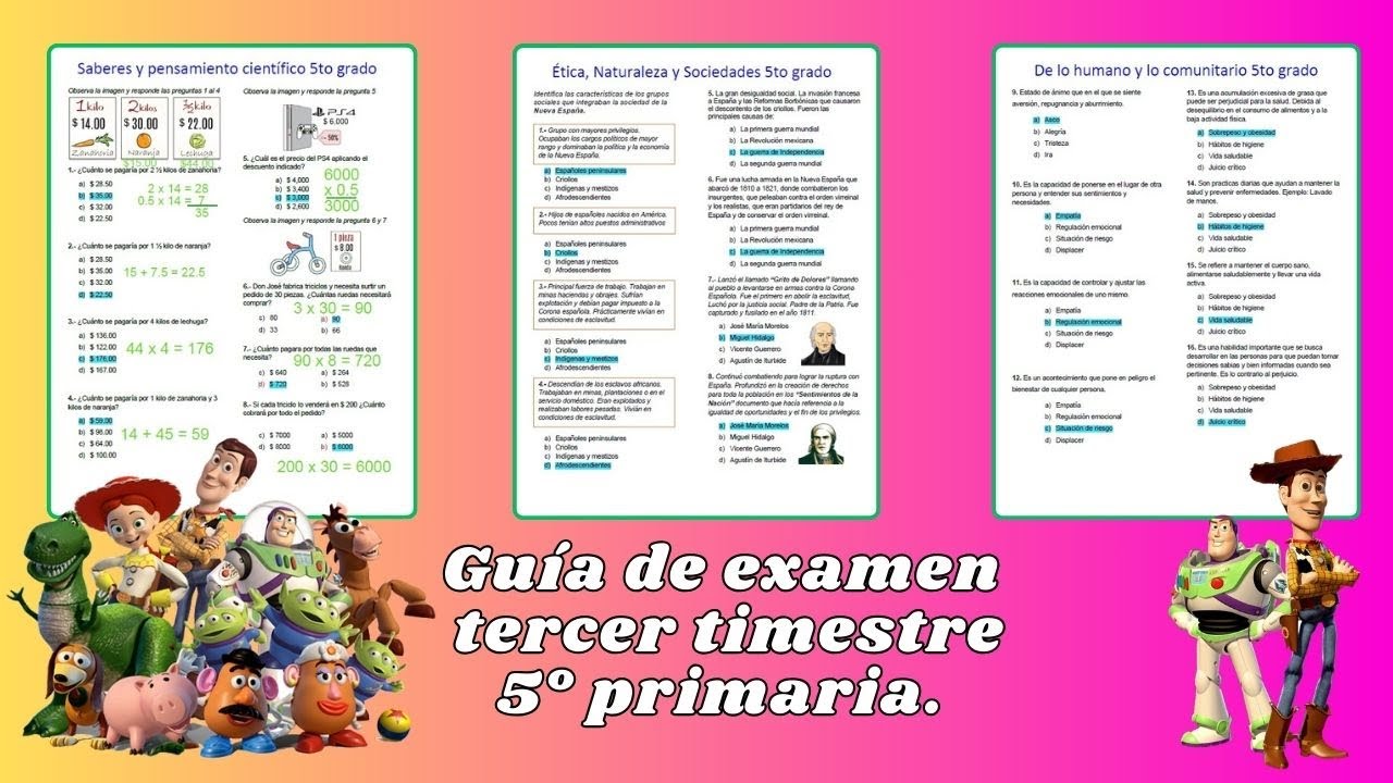 Guía del tercer bimestre para quinto grado