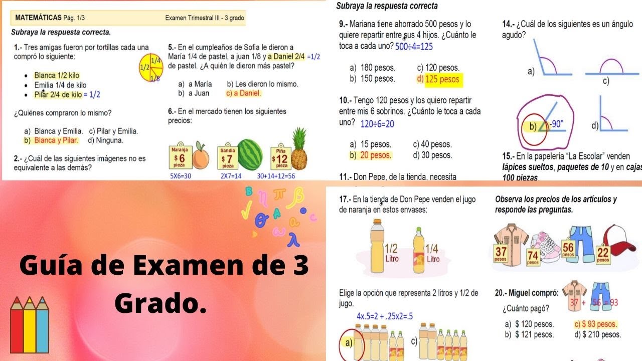Guía para el examen de Oaxaca en el tercer bimestre
