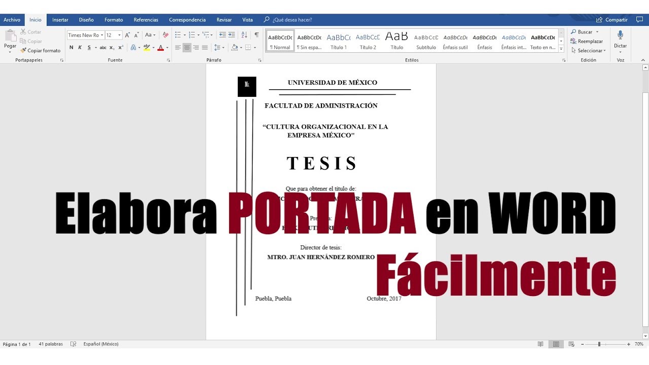 Cómo crear una portada en Word