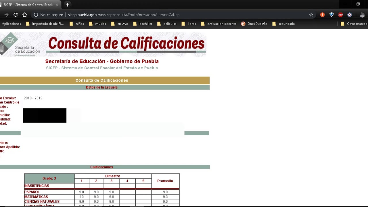 Consulta en SICEP Puebla