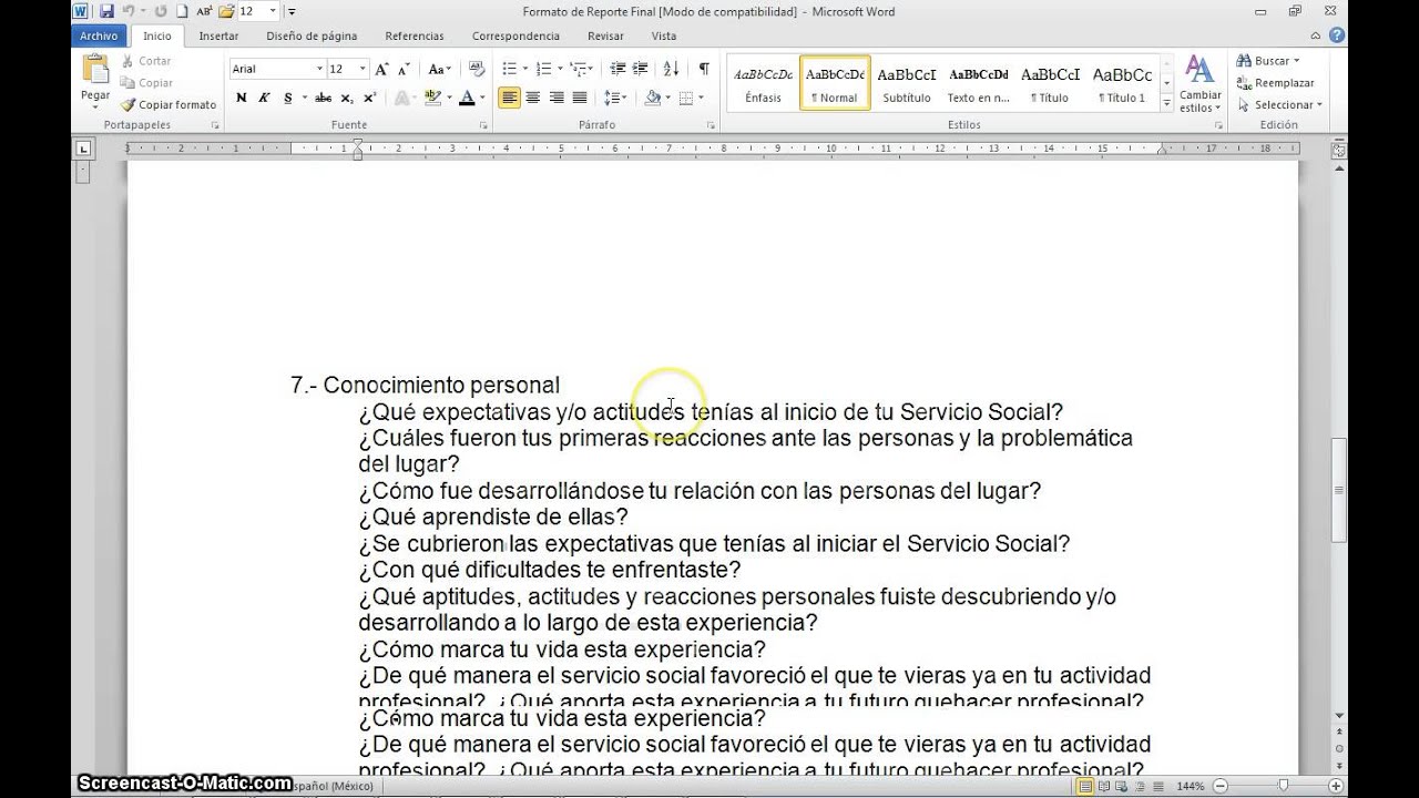 Introducción de informe final de servicio social