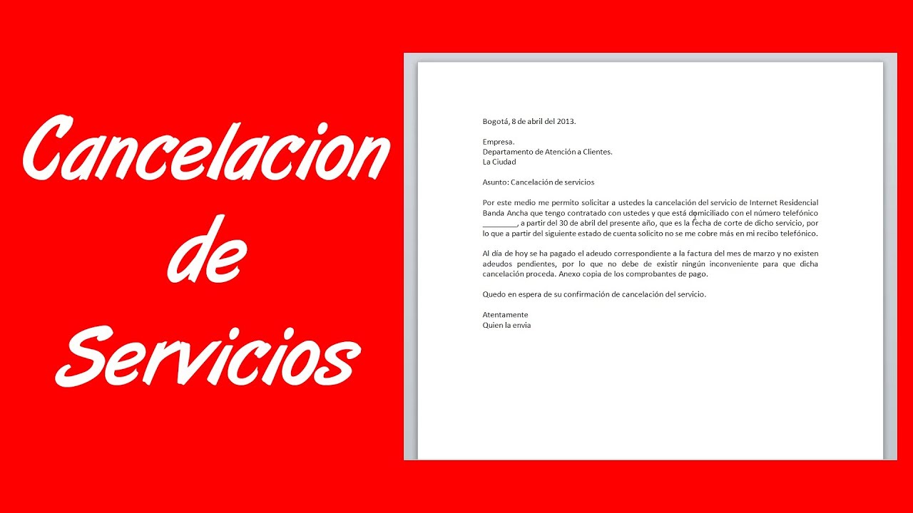 Modelo de carta para solicitar servicio a Telmex