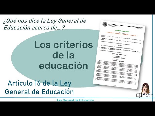 Criterios de la educación en México