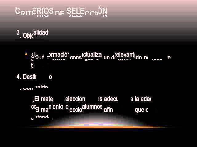 Criterios de selección de contenidos educativos