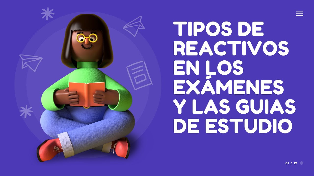 Tipos de reactivos en exámenes