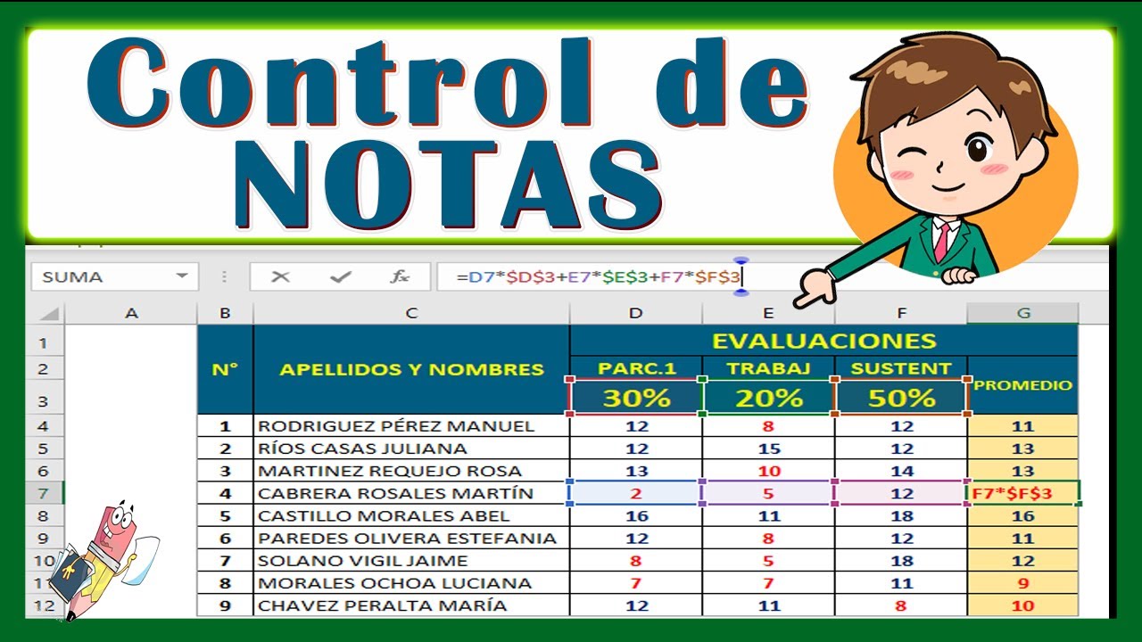 Cómo calcular el promedio de calificaciones con porcentajes