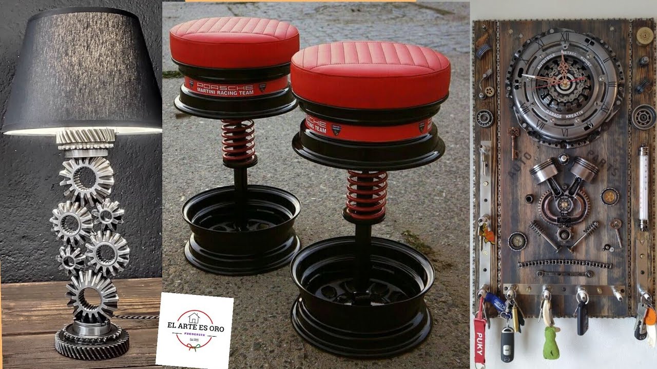 Decoración de interiores con piezas de autos