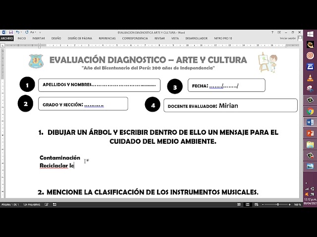 Examen diagnóstico de Artes Visuales para 3º de secundaria